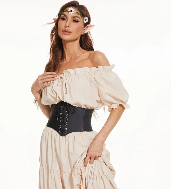 Black_Faux_Leather_Lace-Up_Corset_Belt_For_Women