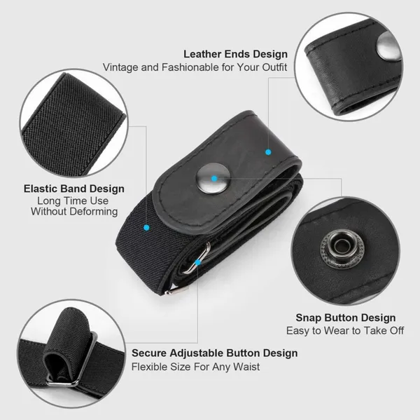 Black_Elastic_Buckle-Less_Adjustable_Belt_For_Women