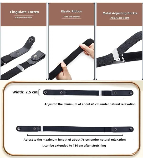 Black_Elastic_Buckle-Less_Adjustable_Belt_For_Women