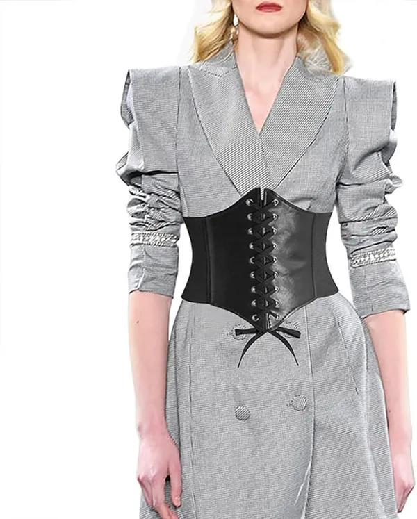 Black_Faux_Leather_Lace-Up_Corset_Belt_For_Women
