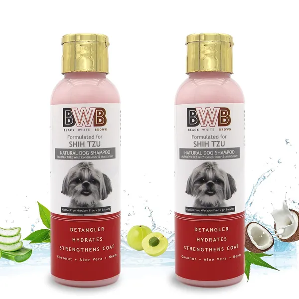 BWB_Natural_Dog_Shampoo_for_Shihtzu_.PARABEN_Free+Alcohol_Free+pH_Balance_with_Conditioner_&_Moisturiser_and_Added_Alovera,NEEM,Coconut_&_Amla_extracts_(Pack_of_2(120ml_+_120_ml))
