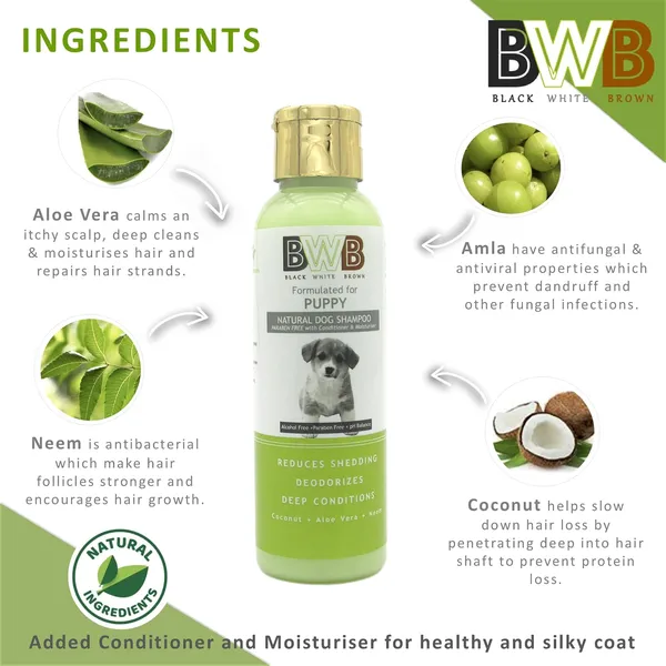 BWB_Natural_Dog_Shampoo_for_Puppy_.PARABEN_Free+Alcohol_Free+pH_Balance_with_Conditioner_&_Moisturiser_and_Added_Alovera,NEEM,Coconut_&_Amla_extracts_(Pack_of_2(120ml_+_120_ml))