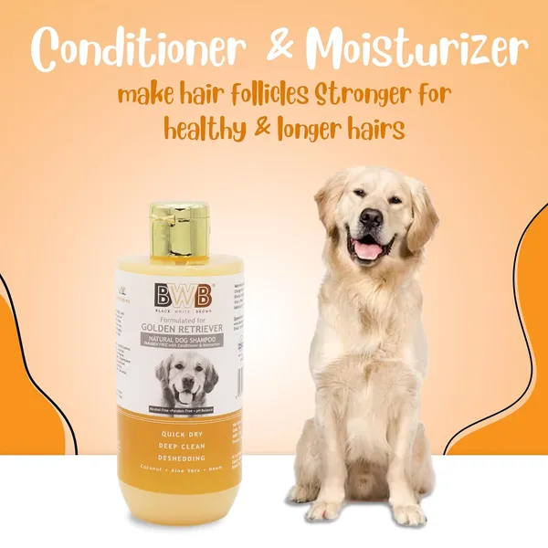 BWB_Natural_Dog_Shampoo_for_Golden_Retriever(Combo_Pack_250ml_+_250ml)_.PARABEN_Free+Alcohol_Free+pH_Balance_with_Conditioner_&_Moisturiser_and_Added_Alovera,NEEM,Coconut_&_Amla_extracts_(500_ML)