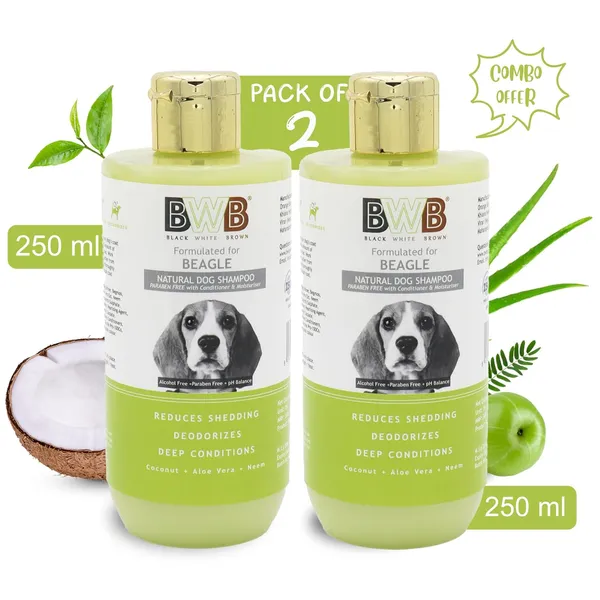 BWB_Natural_Dog_Shampoo_for_Beagle(Combo_Pack_250ml_+_250ml)_.PARABEN_Free+Alcohol_Free+pH_Balance_with_Conditioner_&_Moisturiser_and_Added_Alovera,NEEM,Coconut_&_Amla_extracts_(500_ML)
