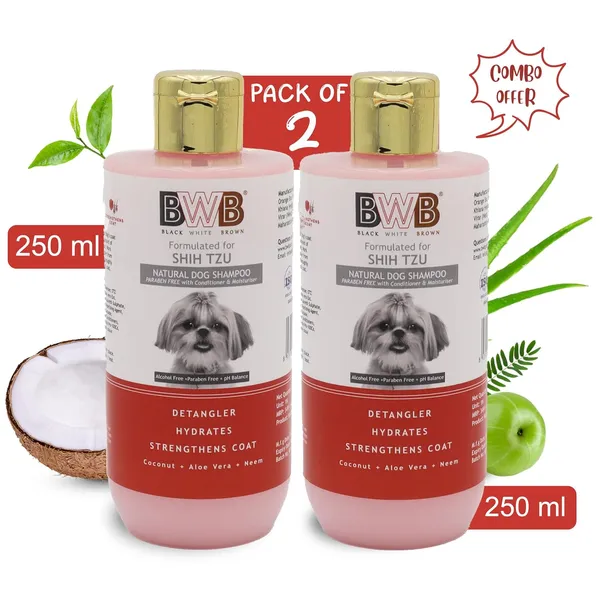 BWB_Natural_Dog_Shampoo_for_Shihtzu(Combo_Pack_250ml_+_250ml)_.PARABEN_Free+Alcohol_Free+pH_Balance_with_Conditioner_&_Moisturiser_and_Added_Alovera,NEEM,Coconut_&_Amla_extracts_(500_ML)