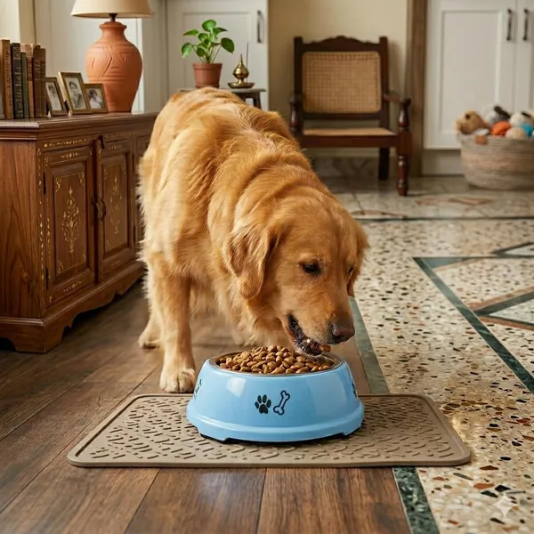 BWB_2-in-1_Detachable_Stainless_Steel_Pet_Bowl_–_Anti-Skid_Vibrant_Pink_Plastic_Outer_Shell_with_Paw_Print_Design-_Medium_–_Versatile_Food_&_Water_Dish_for_Dogs_&_Cats,_Spill-Proof_&_Easy_Clean-350ml