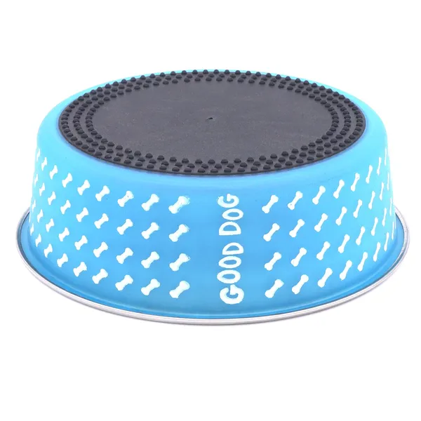 BWB_Stainless_Steel_Printed_Pet_Bowl_with_Anti-Skid_Rubber_Base_for_Dogs_and_Cats_–_Durable_Food_&_Water_Dish_-_Light_Blue_with_Bone_Pattern,_Blue_(750_ml)-_Medium