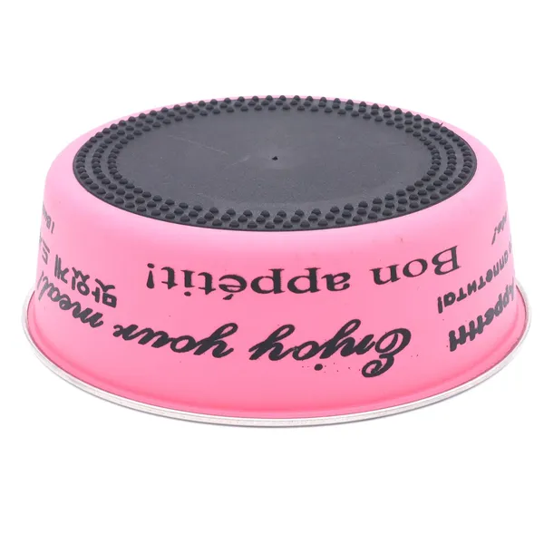BWB_Stainless_Steel_Printed_Pet_Bowl_with_Anti-Skid_Rubber_Base_for_Dogs_and_Cats_–_Durable_Food_&_Water_Dish_-_Pink_Printed_Design,_Pink_(750_ml)-_Medium