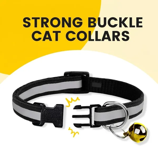 BWB_Nylon_Reflective_Safety_Cat_Collar_with_Bells_-High-Visibility_Adjustable_Nylon_Pet_Collars_with_Safety_Buckle_&_Golden_Bell_for_Kittens,_Cats,_and_Small_to_Medium_Puppies_(Multicolor,_Pack_of_2)