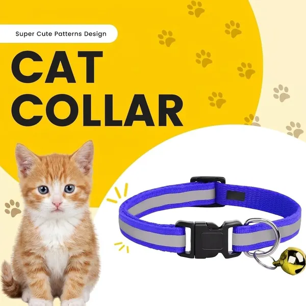 BWB_Nylon_Reflective_Safety_Cat_Collar_with_Bells_-High-Visibility_Adjustable_Nylon_Pet_Collars_with_Safety_Buckle_&_Golden_Bell_for_Kittens,_Cats,_and_Small_to_Medium_Puppies_(Multicolor,_Pack_of_2)