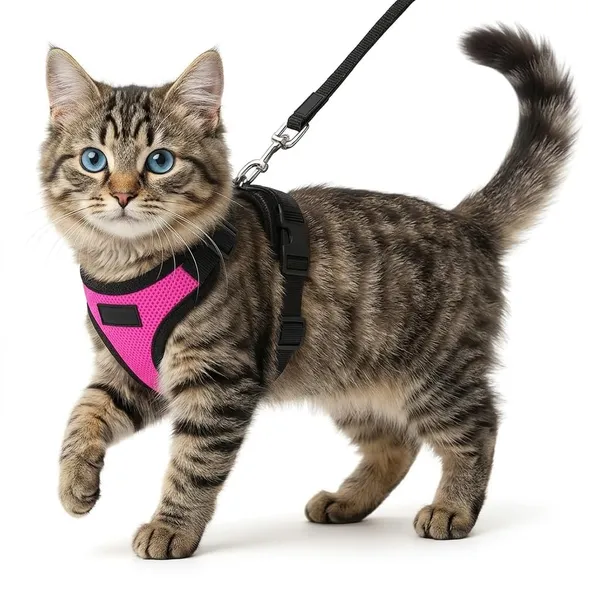 BWB_Reflective_Cat_Harness_with_Leash,_No-Pull_Adjustable_Belt_Vest_for_Small,_Medium_&_Large_Cats,_Escape-Proof,_Padded_Training_&_Walking_Harness_(XL-_Purple)
