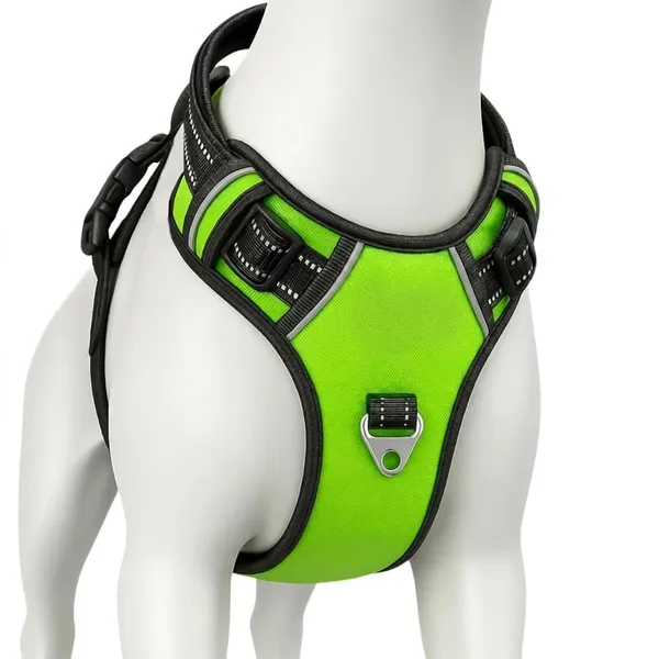 BWB_Reflective_Dog_Harness_with_Leash(S-_Green),_No-Pull_Adjustable_Belt_Vest_for_Small,_Medium_&_Large_Dogs,_Escape-Proof,_Padded_Training_&_Walking_Harness_(S-_Green)