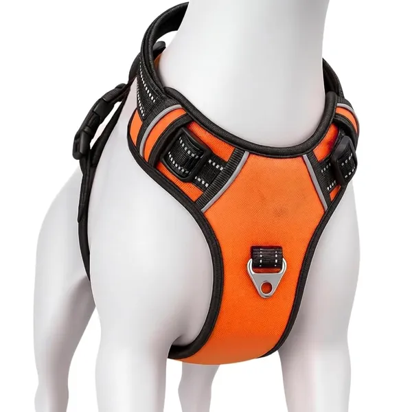 BWB_Reflective_Dog_Harness_with_Leash,_No-Pull_Adjustable_Belt_Vest_for_Small,_Medium_&_Large_Dogs,_Escape-Proof,_Padded_Training_&_Walking_Harness_(S-_Black)
