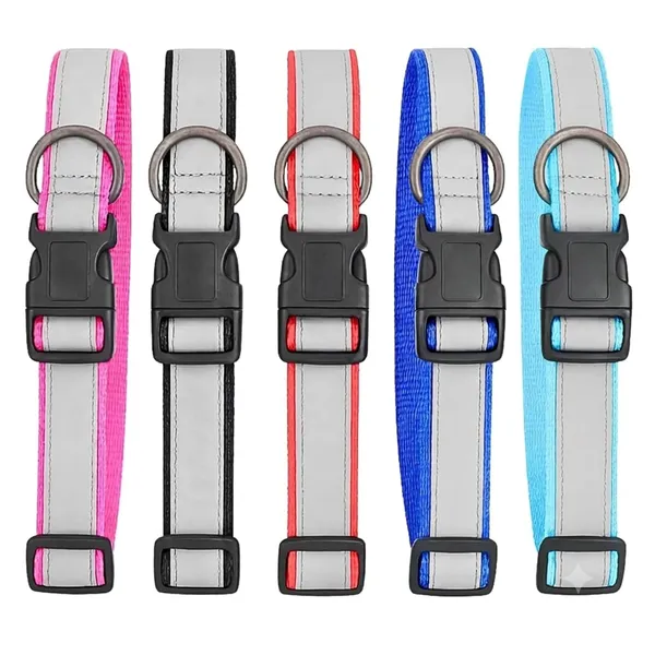 BWB_Reflective_Dog_Collar_Set,_Durable_&_Adjustable_Nylon_Dog_Belt_for_Small,_Medium_&_Large_Dogs,_D-Ring_&_Soft_Comfort_Fit,_Night_Safety_Design_(Set_of_2-_Multicolor)