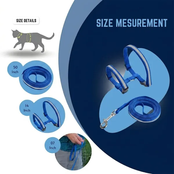 BWB_Reflective_Cat_Harness_and_Leash_Set_–_Escape-Proof,_Adjustable_Breathable_Walking_Vest_for_Cats,_Kittens,_and_Small_Pets_–_Safety_Reflective_Strips_for_Night_Visibility-_Pack_of_1