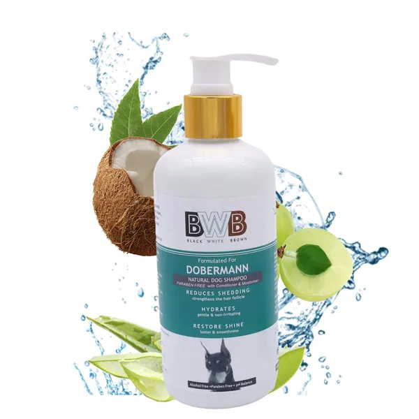 BWB_Natural_Dog_Shampoo_for_Dobermann.PARABEN_Free+Alcohol_Free+pH_Balance_with_Conditioner_&_Moisturiser_and_Added_Alovera,NEEM,Coconut_&_Amla_extracts_(300_ML)