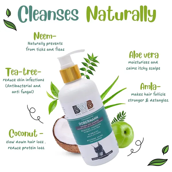 BWB_Natural_Dog_Shampoo_for_Dobermann.PARABEN_Free+Alcohol_Free+pH_Balance_with_Conditioner_&_Moisturiser_and_Added_Alovera,NEEM,Coconut_&_Amla_extracts_(300_ML)
