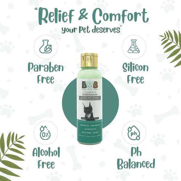 BWB_Natural_Dog_Shampoo_for_Dobermann.PARABEN_Free+Alcohol_Free+pH_Balance_with_Conditioner_&_Moisturiser_and_Added_Alovera,NEEM,Coconut_&_Amla_extracts_(Pack_of_2(120ml_+_120ml))