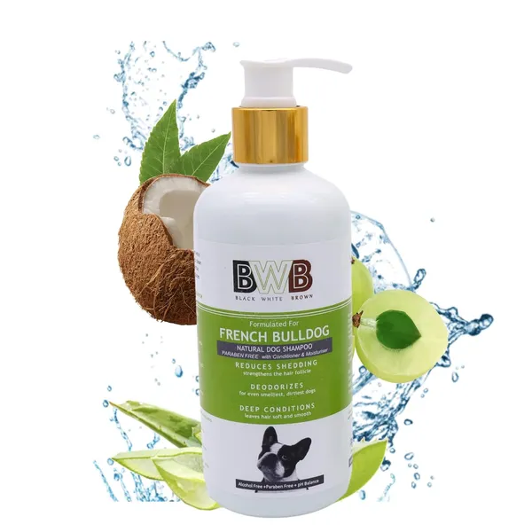 BWB_Natural_Dog_Shampoo_for_French_Bulldog_.PARABEN_Free+Alcohol_Free+pH_Balance_with_Conditioner_&_Moisturiser_and_Added_Alovera,NEEM,Coconut_&_Amla_extracts_(300ML)