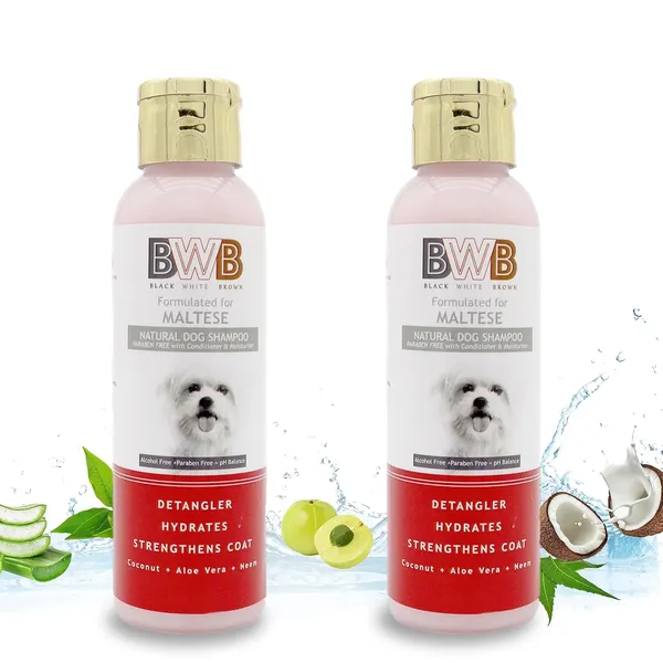 BWB_Natural_Dog_Shampoo_for_Maltese_.PARABEN_Free+Alcohol_Free+pH_Balance_with_Conditioner_&_Moisturiser_and_Added_Alovera,NEEM,Coconut_&_Amla_extracts_(Pack_of_2(120ml_+120ml))