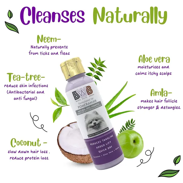 BWB_Natural_Dog_Shampoo_for_Pomeranian_.PARABEN_Free+Alcohol_Free+pH_Balance_with_Conditioner_&_Moisturiser_and_Added_Alovera,NEEM,Coconut_&_Amla_extracts_(Pack_of_2_(120ml_+_120ml))