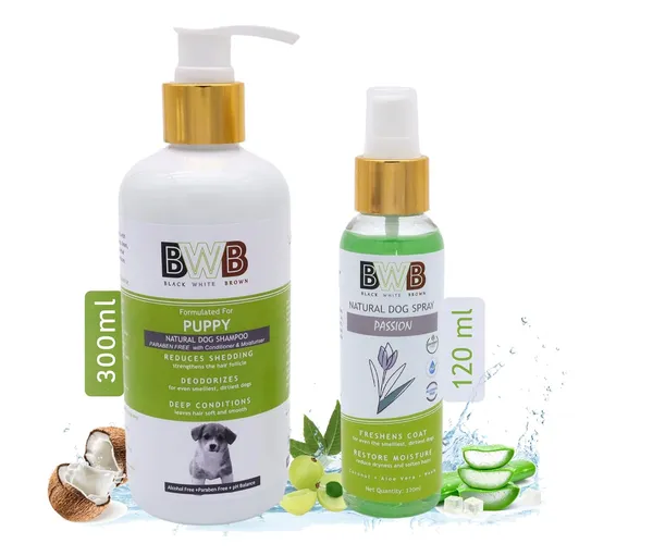 BWB_Natural_Dog_Shampoo_for_Puppy_.PARABEN_Free+Alcohol_Free+pH_Balance_with_Conditioner_&_Moisturiser_and_Added_Alovera,NEEM,Coconut_&_Amla_extracts_(300_ml_+_Deospray)