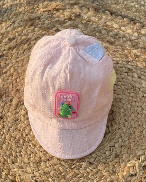 Lucky_Dino_Ultra_Soft_Baby_Cap_Blush_Pink