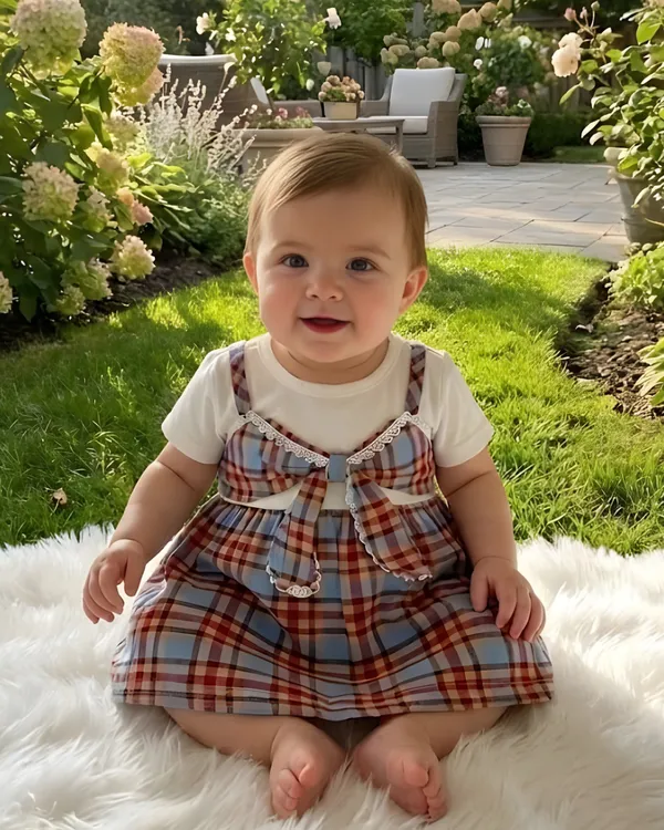 Cocoa_Checks_Baby_Frock