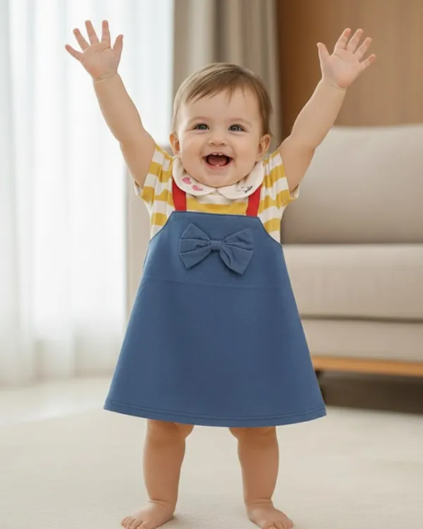 Smiley_Steps_Yellow_Baby_Frock
