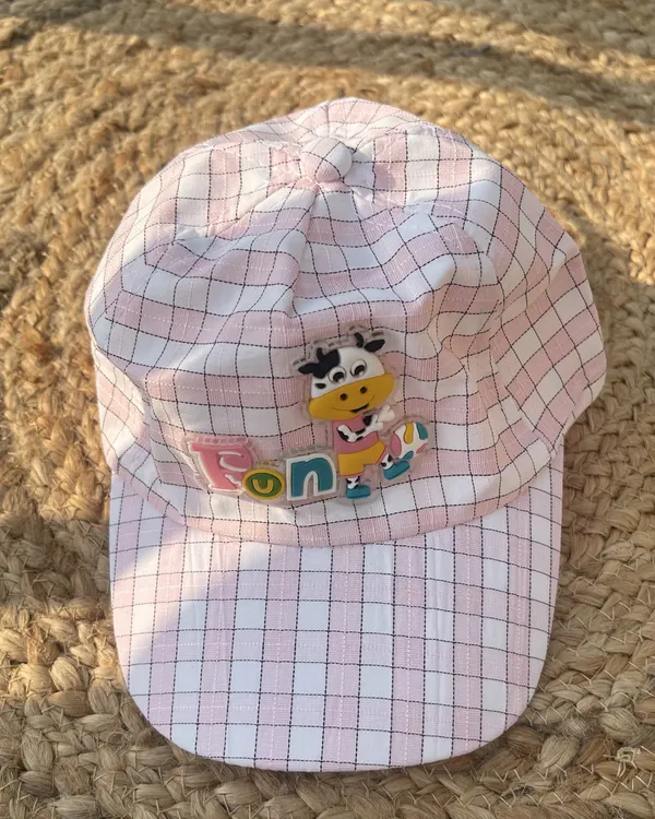 Funny_Moo_Soft_Checks_Baby_Toodlers_Cap_Petal_Pink