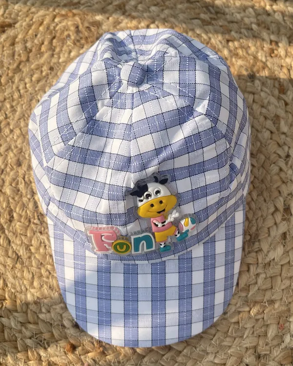 Funny_Moo_Soft_Checks_Baby_Toodlers_Cap_Iris_Blue