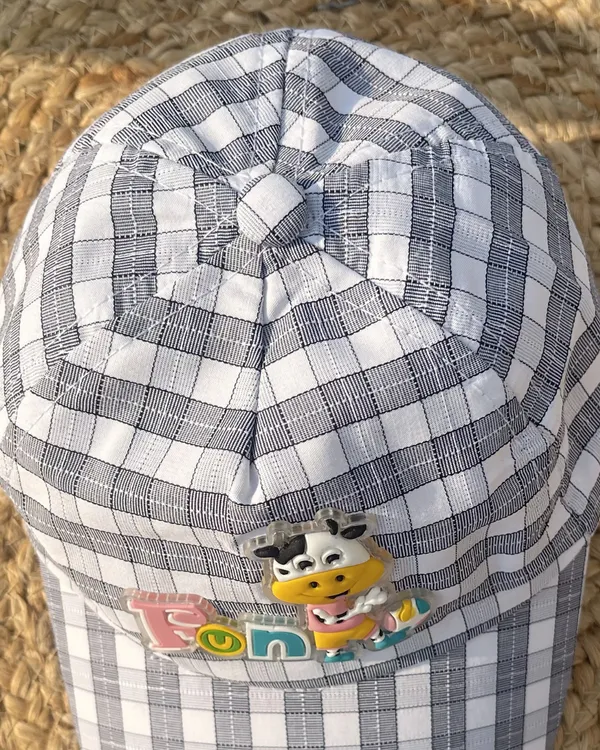 Funny_Moo_Soft_Checks_Baby_Toodlers_Cap_Misty_Grey