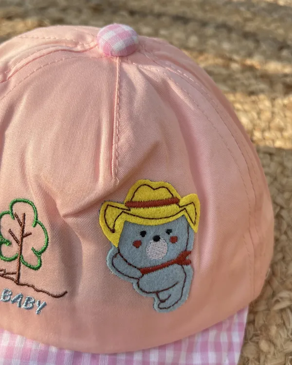 Cubby_Bear_Summer_Checks_Newborn_Cap_Blush_Rose_Pink