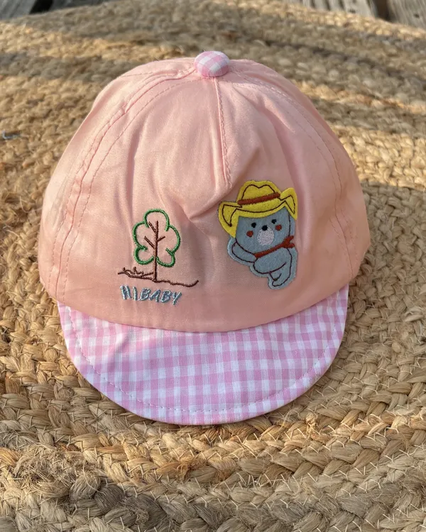 Cubby_Bear_Summer_Checks_Newborn_Cap_Blush_Rose_Pink