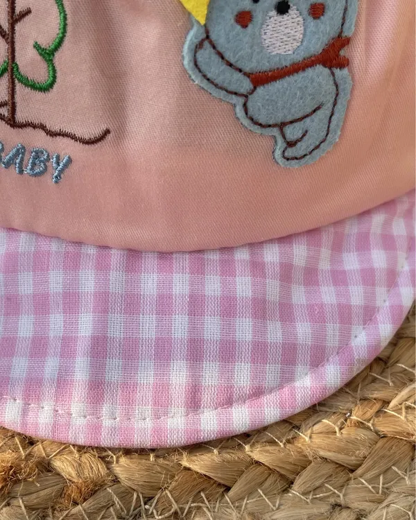 Cubby_Bear_Summer_Checks_Newborn_Cap_Blush_Rose_Pink