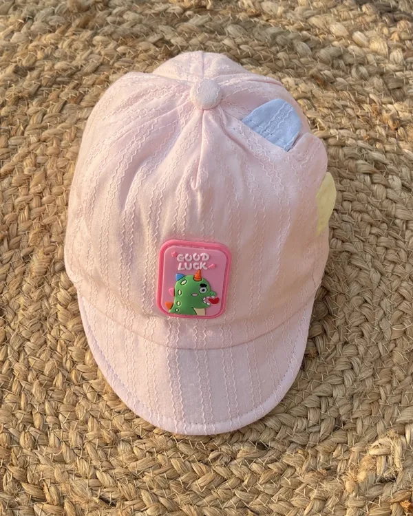 Lucky_Dino_Ultra_Soft_Baby_Cap_Blush_Pink