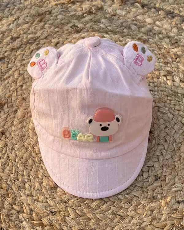 Bear_Paw_Ears_Baby_Soft_Cap_Pink_Bear