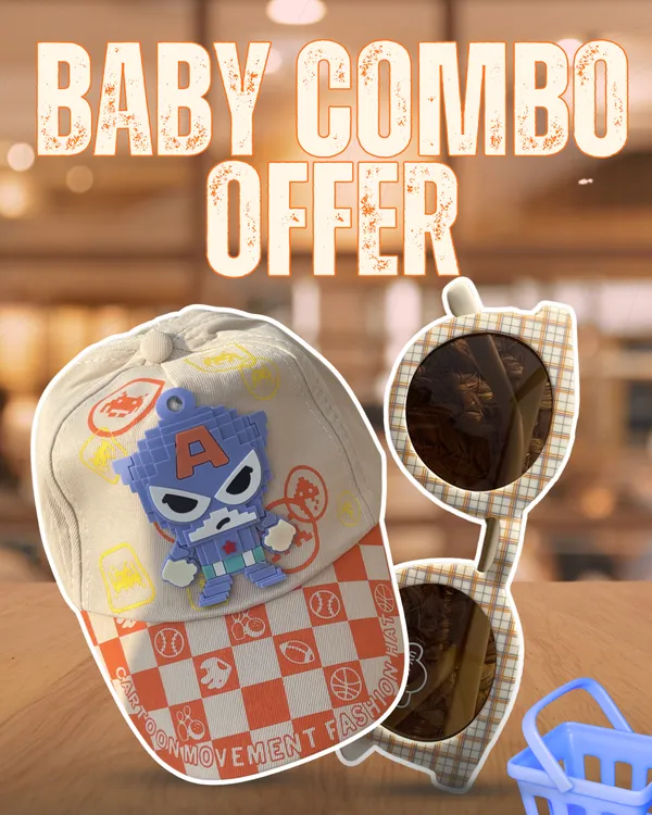Mini_Avenger_Cream_Baby_Cap_Fannel_Beige_Sunglasses_Combo