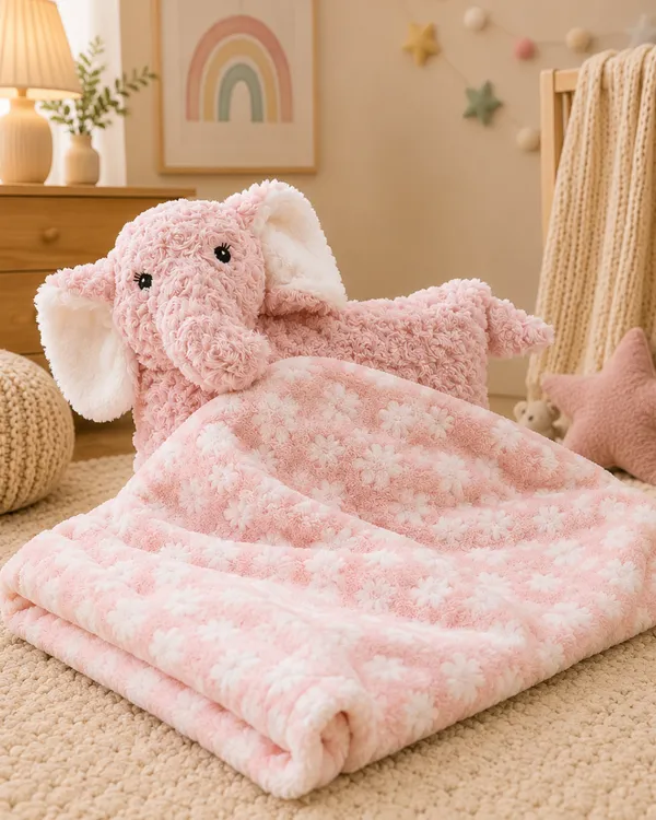 3_In_1_Pillow_Artic_Dino_Toy_With_Blanket_Cotton_Candy_Elephant