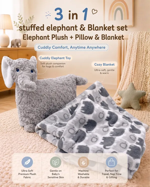 3_In_1_Pillow_Artic_Dino_Toy_With_Blanket_Misty_Elephant