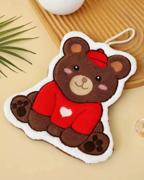 Red_Cute_Teddy_Hand_Towel_Napkin