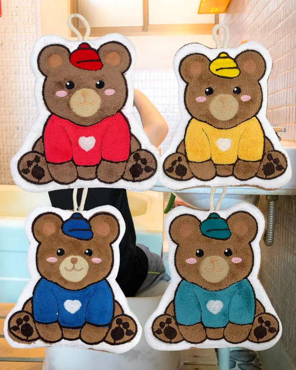 Red_Cute_Teddy_Hand_Towel_Napkin