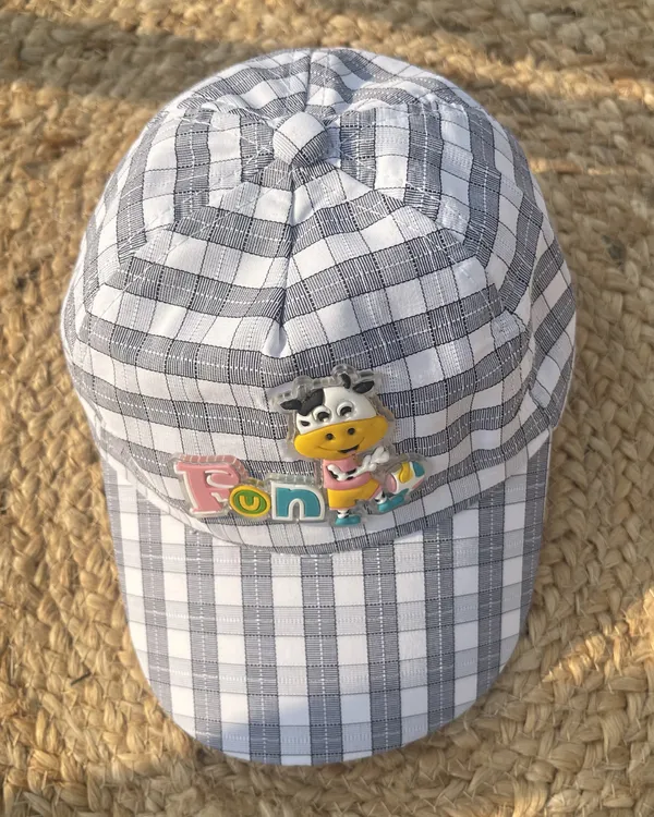 Funny_Moo_Soft_Checks_Baby_Toodlers_Cap_Misty_Grey