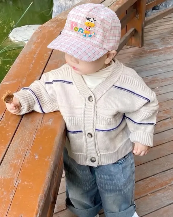 Funny_Moo_Soft_Checks_Baby_Toodlers_Cap_Petal_Pink