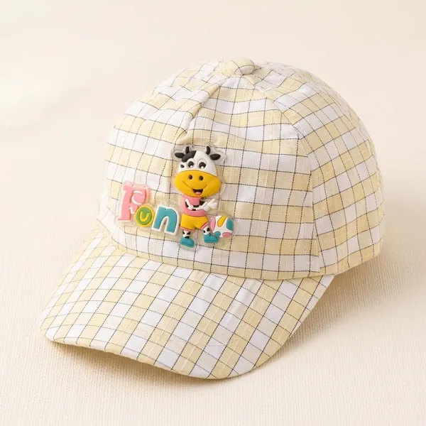 Funny_Moo_Soft_Checks_Baby_Toodlers_Cap_Butter_Yellow