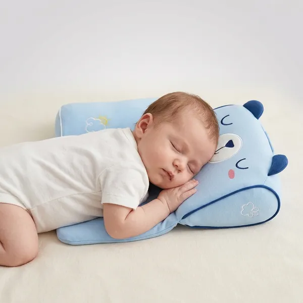 Blue_Memory_Foam_Newborn_Head_Support_Pillow_For_Babies