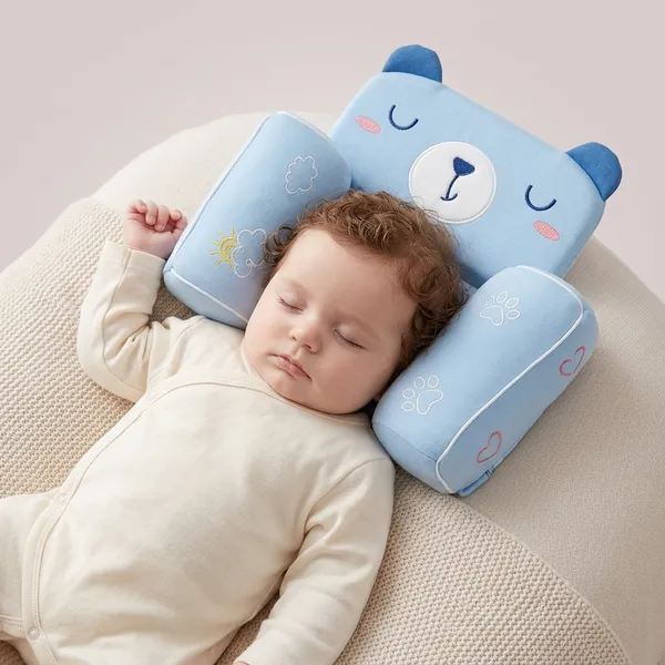 Blue_Memory_Foam_Newborn_Head_Support_Pillow_For_Babies