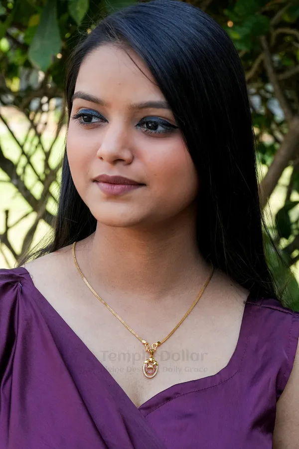 Pendant_Chain_For_Women_South_Indian_Pink_Ad_Stone_Gold_Necklace