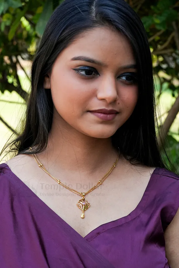 Pendant_Chain_For_Women_Pink_Ad_Stone_Daily_Wear_Gold_Necklace