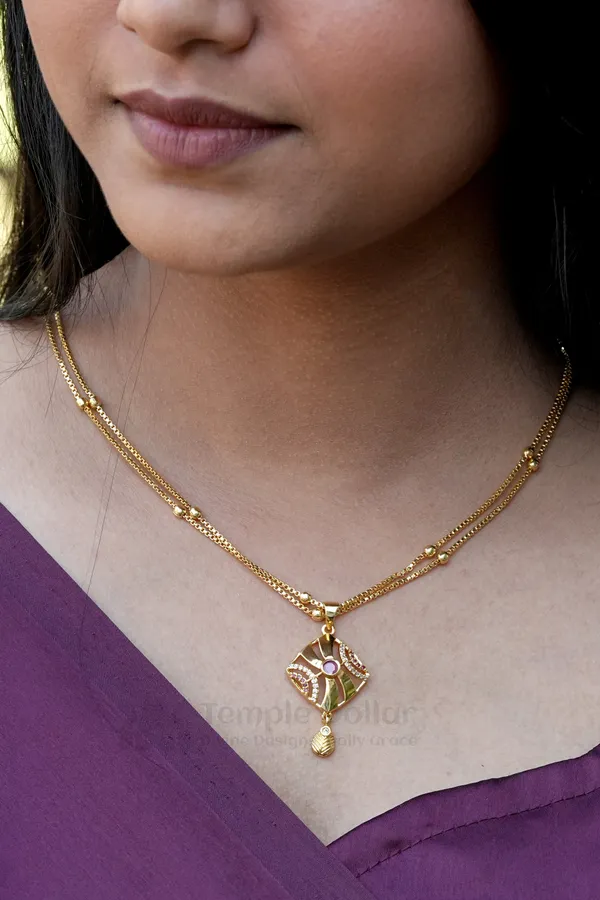 Pendant_Chain_For_Women_Pink_Ad_Stone_Daily_Wear_Gold_Necklace